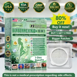 CareUplift® Moringa · Berberine × NAD+ 10-in-1 Slimming & Firming Microneedle Patch
