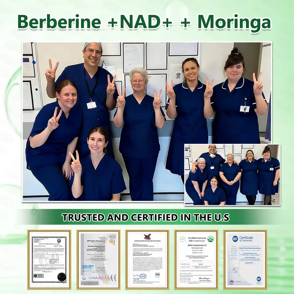 CareUplift® Moringa · Berberine × NAD+ 10-in-1 Slimming & Firming Microneedle Patch